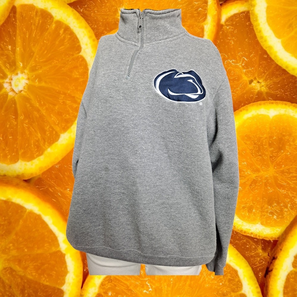 ES Penn State Nittany Lions Pullover Quarter Zip Sweatshirt‎ Gray Medium